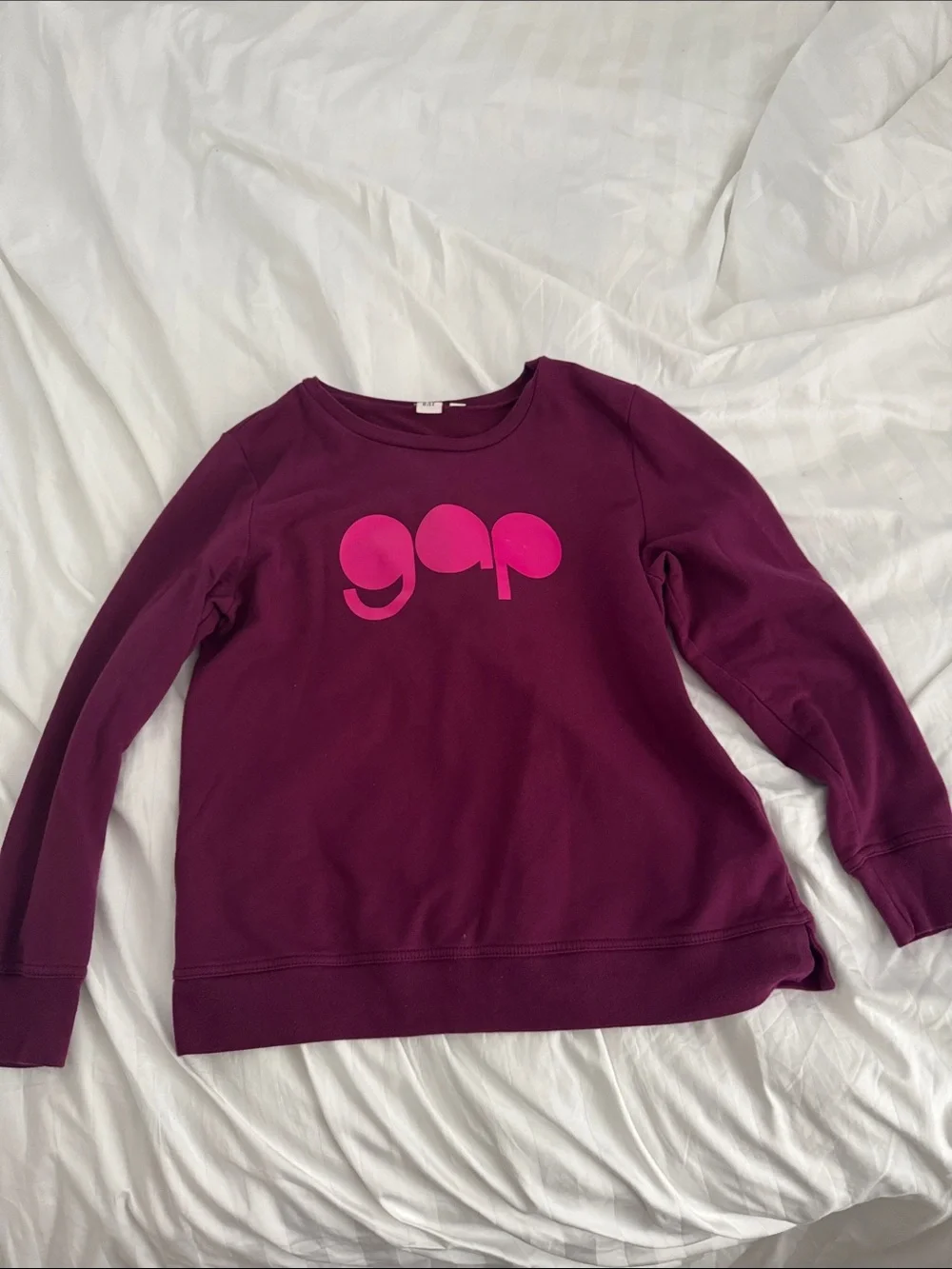 GAP Plum Sweatshirt with Hot Pink Logo